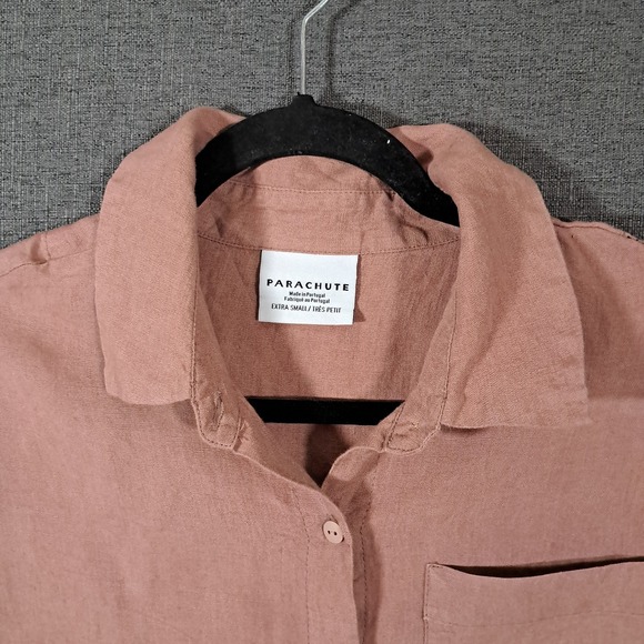 Parachute 100% Linen Button Down Shirt Top Clay Oversized XS Breathable Boho - Picture 7 of 11